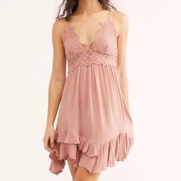 Free People Adella Slip Dress Sz XS MAUVE NWT - Picture 3 of 6